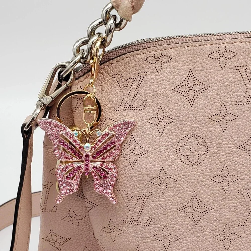 Authentic Louis Vuitton Lock & Key with Unbranded Butterfly Charm, Keychain - Picture 2 of 7